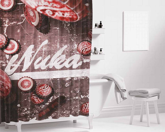 Nuka Cola Logo Bathroom Shower Curtain Fabric Waterproof | 66 X 72 Inch