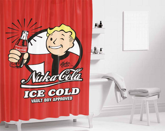 Nuka Cola Bathroom Shower Curtain Fabric Waterproof | 66 X 72 Inch