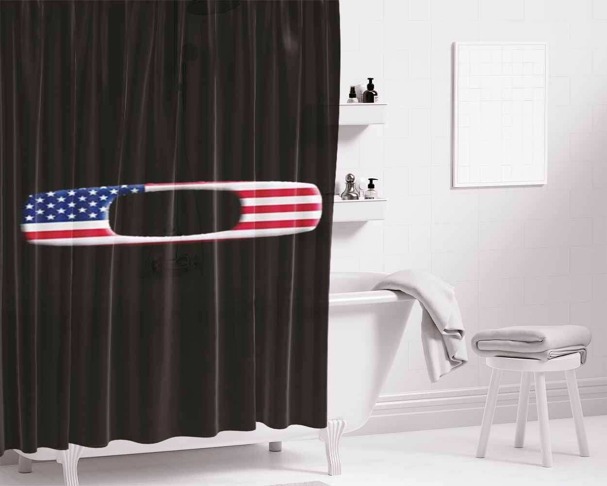 Oakley American Logo Bathroom Shower Curtain Fabric Waterproof | 66 X 72 Inch