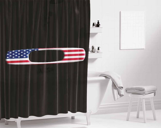 Oakley American Logo Bathroom Shower Curtain Fabric Waterproof | 66 X 72 Inch