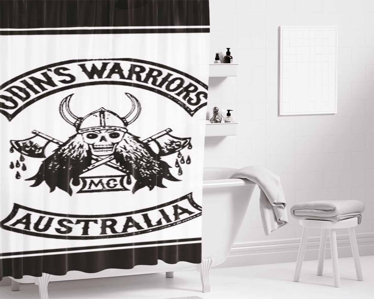 Odins Warriors Australia Bathroom Shower Curtain Fabric Waterproof | 66 X 72 Inch