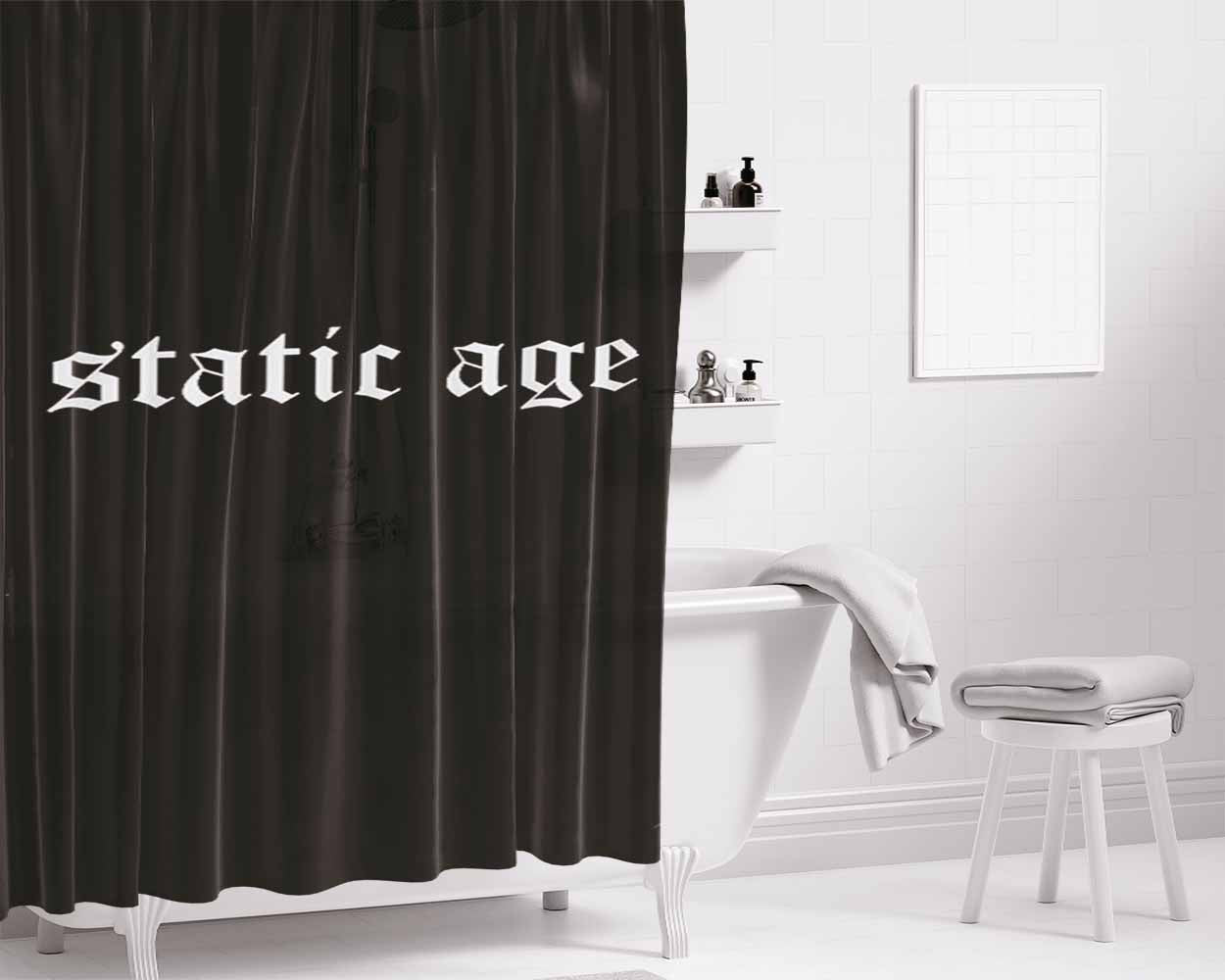 Original Logo Static Age Bathroom Shower Curtain Fabric Waterproof | 66 X 72 Inch