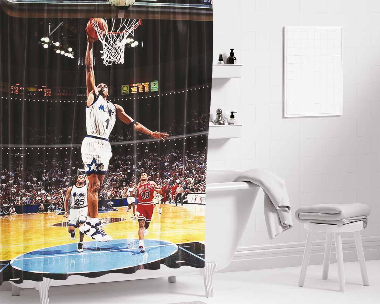 Orlando Magics Vince Charter Bathroom Shower Curtain Fabric Waterproof | 66 X 72 Inch