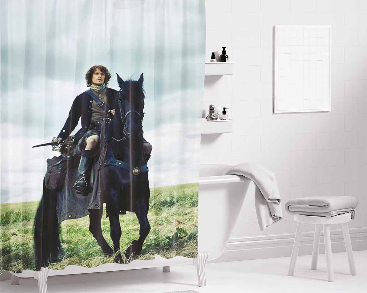 Outlander Jamie Fraser Bathroom Shower Curtain Fabric Waterproof | 66 X 72 Inch