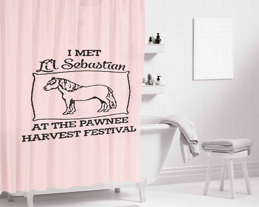 Parks And Recreation I Met Li'L Sebastian Bathroom Shower Curtain Fabric Waterproof | 66 X 72 Inch