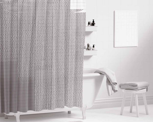 Pattern Art A Blue Bathroom Shower Curtain Fabric Waterproof | 66 X 72 Inch