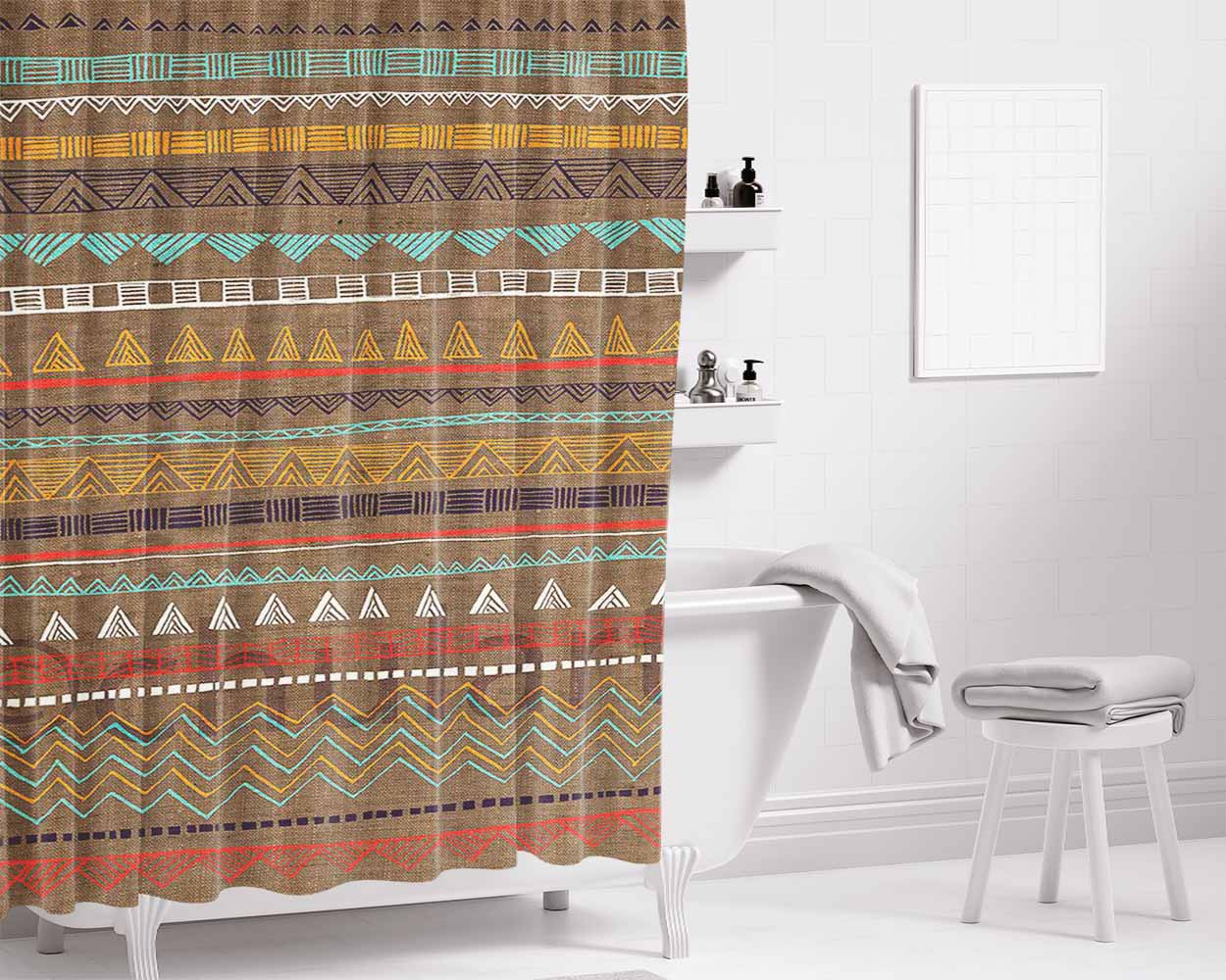 Pattern Chulart Bathroom Shower Curtain Fabric Waterproof | 66 X 72 Inch