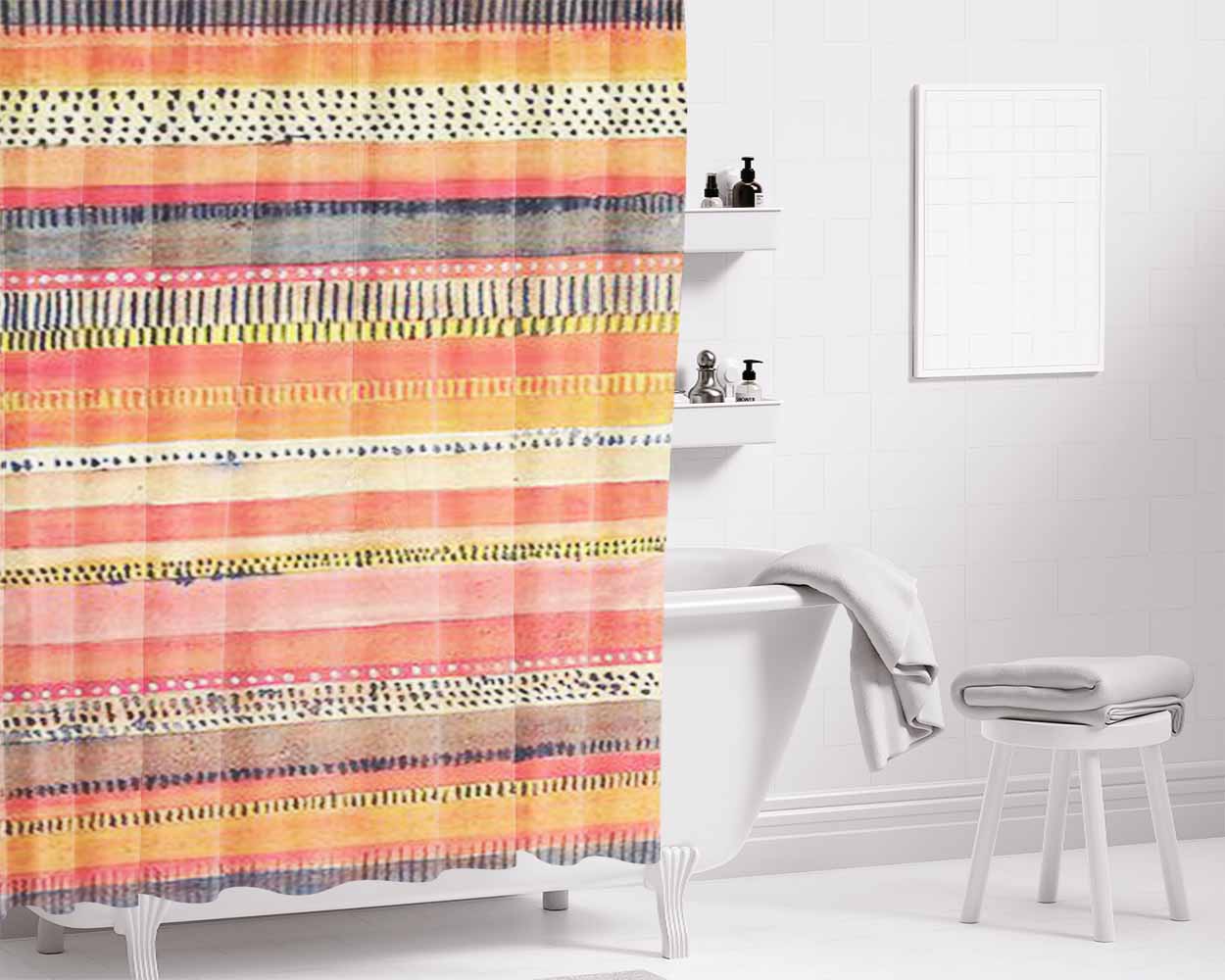Pattern Is A Blur Bathroom Shower Curtain Fabric Waterproof | 66 X 72 Inch