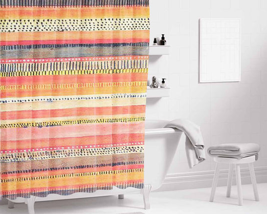 Pattern Is A Blur Bathroom Shower Curtain Fabric Waterproof | 66 X 72 Inch