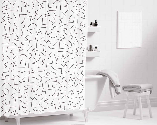 Pattern Nice Bathroom Shower Curtain Fabric Waterproof | 66 X 72 Inch