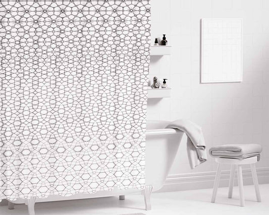 Pattern Tag Story Bathroom Shower Curtain Fabric Waterproof | 66 X 72 Inch