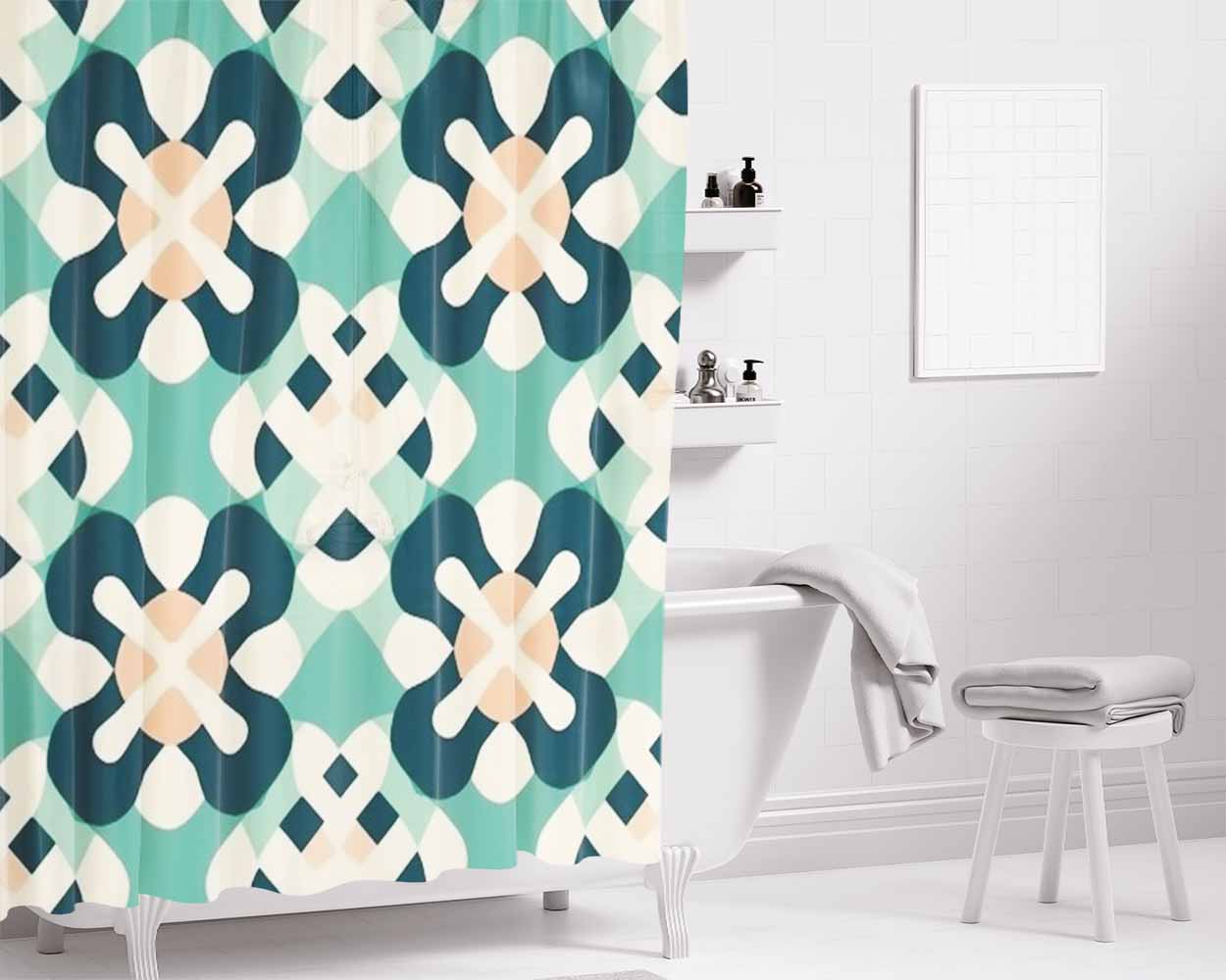 Pattern That Is From The Series Bathroom Shower Curtain Fabric Waterproof | 66 X 72 Inch