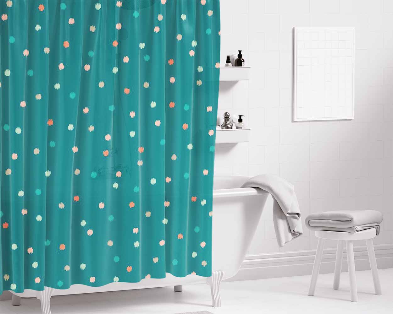 Pattern Tosqa Bathroom Shower Curtain Fabric Waterproof | 66 X 72 Inch