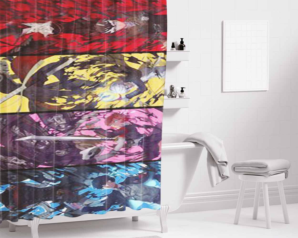 Persona Main Character Bathroom Shower Curtain Fabric Waterproof | 66 X 72 Inch