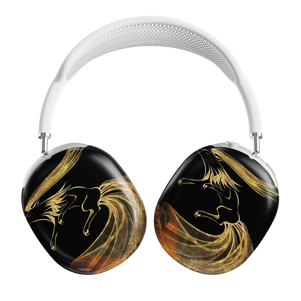 Ninetales Pokemon Line Art On Black Airpods Max Tough Case