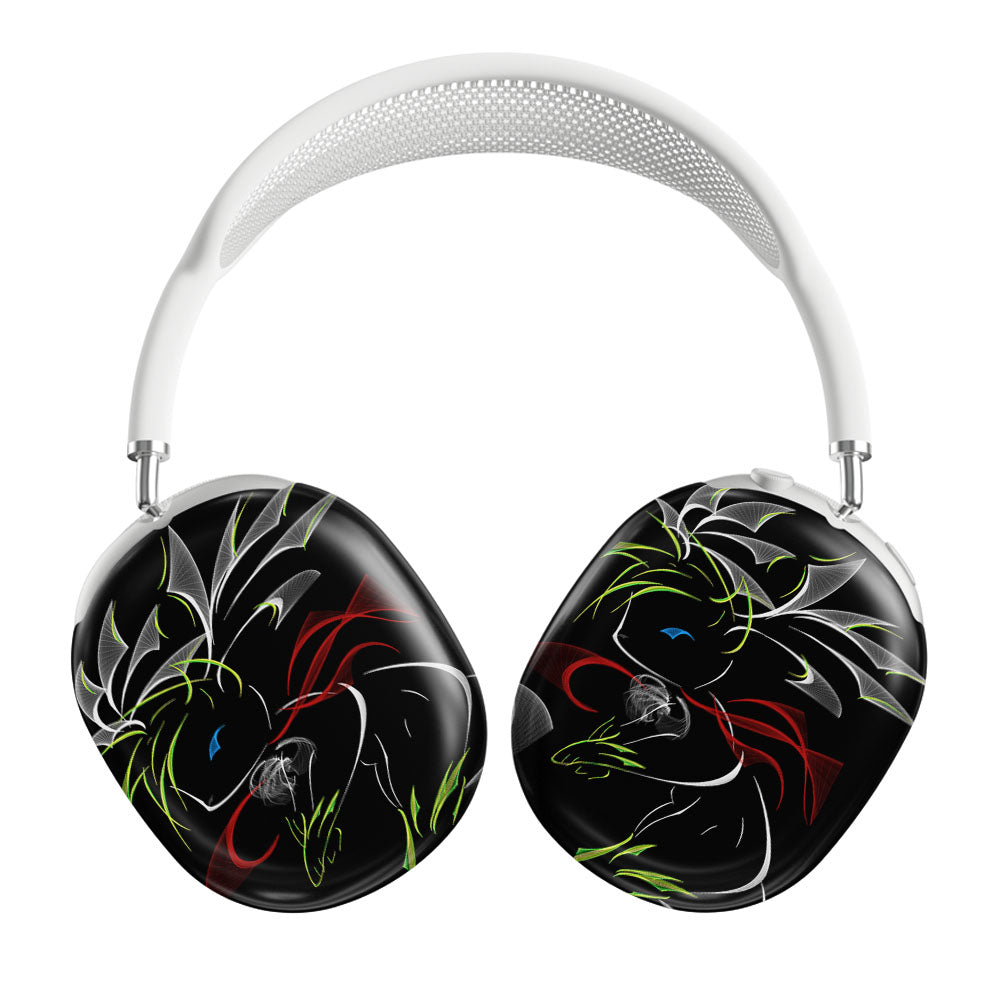 Shaymin Pokemon Line Art On Black Airpods Max Tough Case