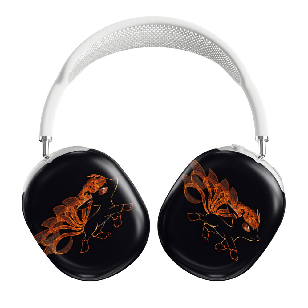 Vulpix Pokemon Line Art On Black Airpods Max Tough Case