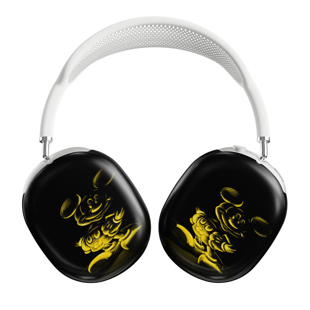 Yellow Mickey Mouse On Black Sketch Airpods Max Tough Case