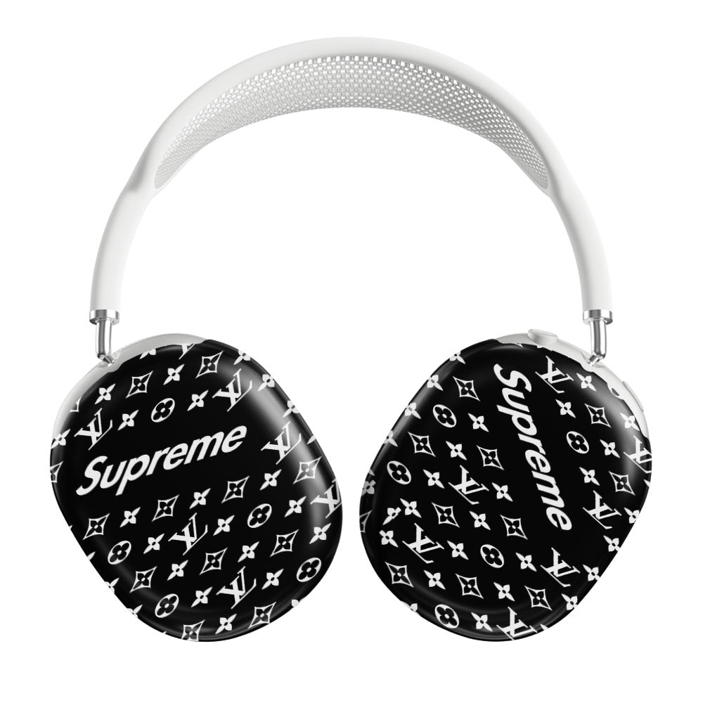 Black Supreme Louis Vuitton Pattern Airpods Max Tough Case