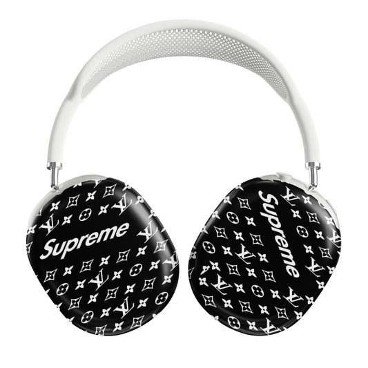 Black Supreme Louis Vuitton Pattern Airpods Max Tough Case