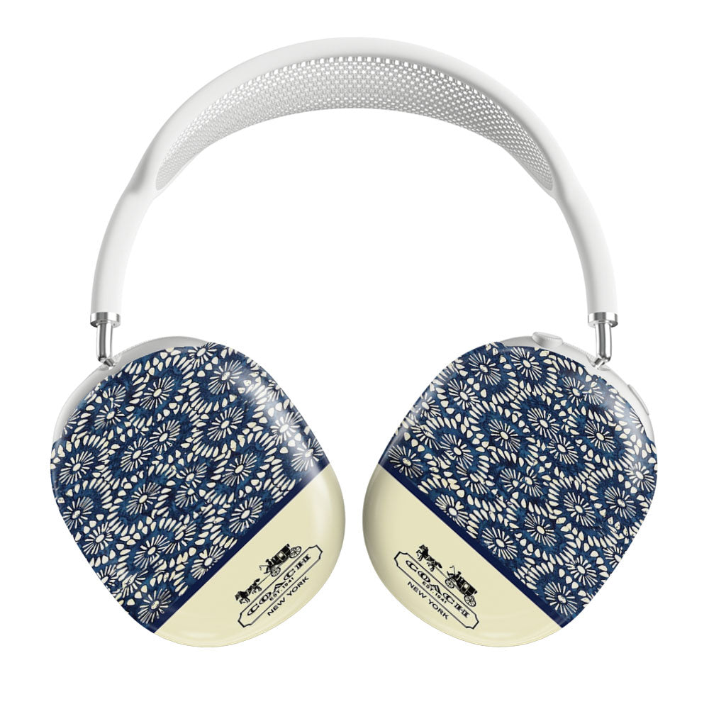 Coach New York Blue Floral Batik Airpods Max Tough Case