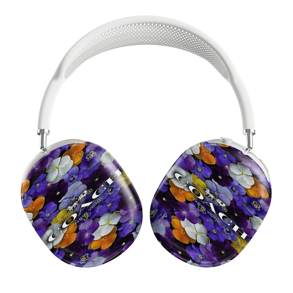 Purple Flowers Coach New York Airpods Max Tough Case