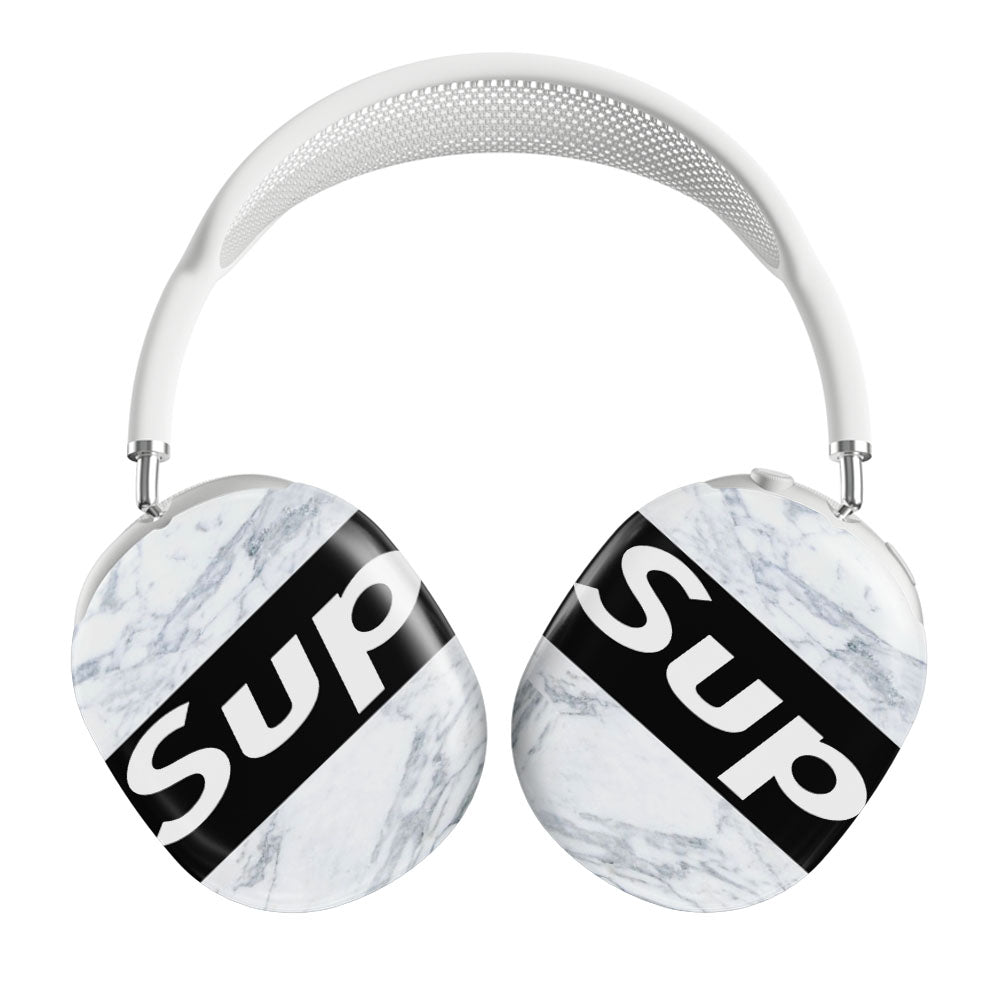 Supreme Marble Black Font Airpods Max Tough Case