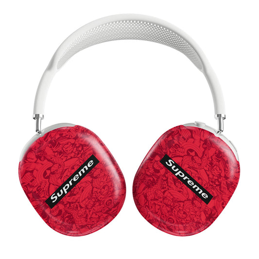 Supreme Red Marvel Superheroes Doodles Airpods Max Tough Case