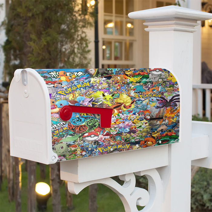 All Pokemon Go Sticker Bomb Collection Magnetic Mailbox Cover 18" X 21" Outdoor Decor