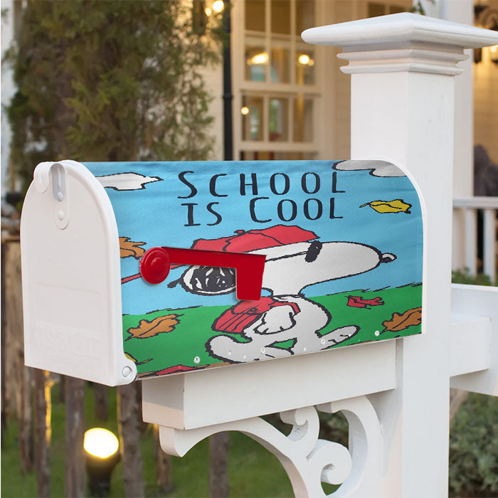 Back To School Snoopy Magnetic Mailbox Cover 18" X 21" Outdoor Decor