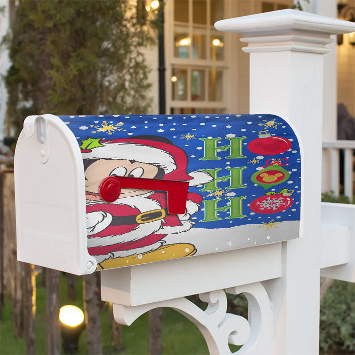 Christmas Disney Santa Mickey Magnetic Mailbox Cover 18" X 21" Outdoor Decor