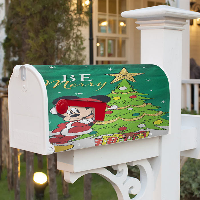 Disney Be Merry Santa Mickey Magnetic Mailbox Cover 18" X 21" Outdoor Decor