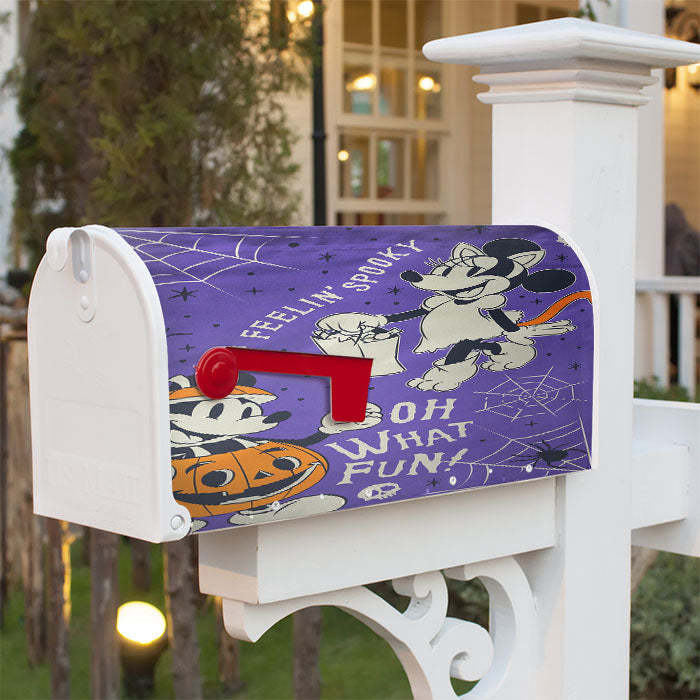 Disney Feeling Spooky Mickey And Minnie Magnetic Mailbox Cover 18" X 21" Outdoor Decor