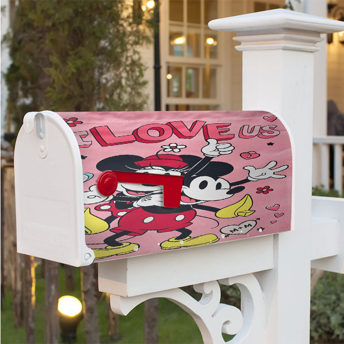 Disney I Love Us Mickey And Minnie Magnetic Mailbox Cover 18" X 21" Outdoor Decor