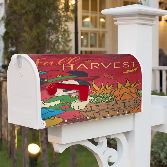 Disney Mickey Harvest Thanksgiving Magnetic Mailbox Cover 18" X 21" Outdoor Decor