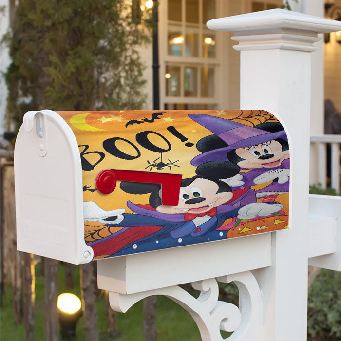 Disney Mickey Minnie Boo Halloween Magnetic Mailbox Cover 18" X 21" Outdoor Decor