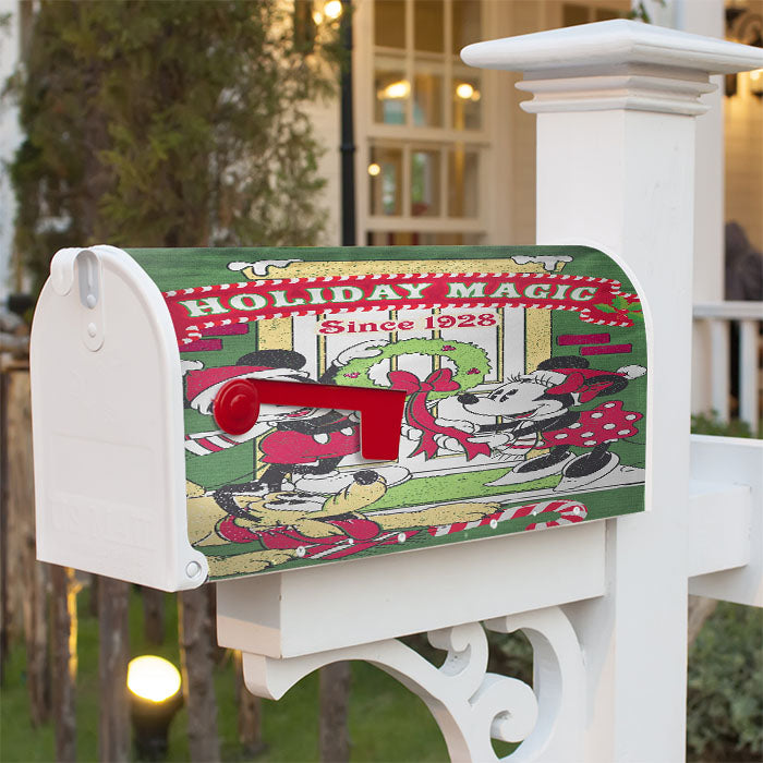 Disney Mickey Minnie Pluto Holiday Magnetic Mailbox Cover 18" X 21" Outdoor Decor