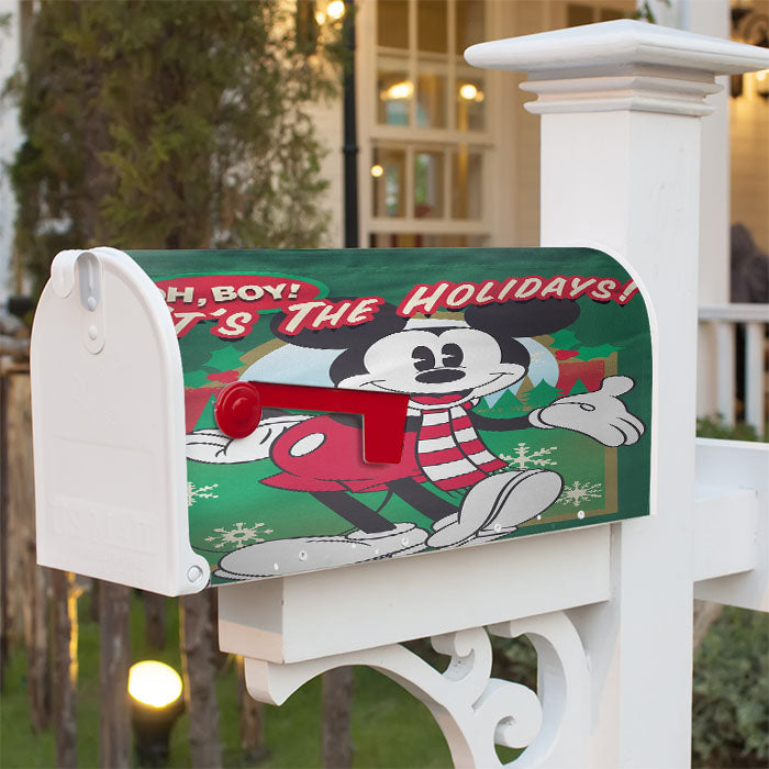 Disney Oh Boy It'S The Holidays Mickey Magnetic Mailbox Cover 18" X 21" Outdoor Decor