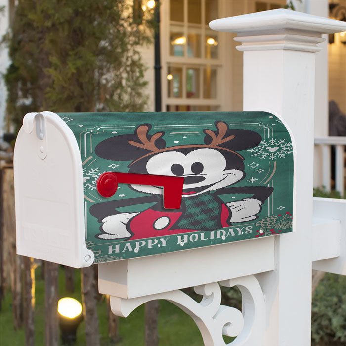 Disney Reindeer Holiday Mickey Magnetic Mailbox Cover 18" X 21" Outdoor Decor