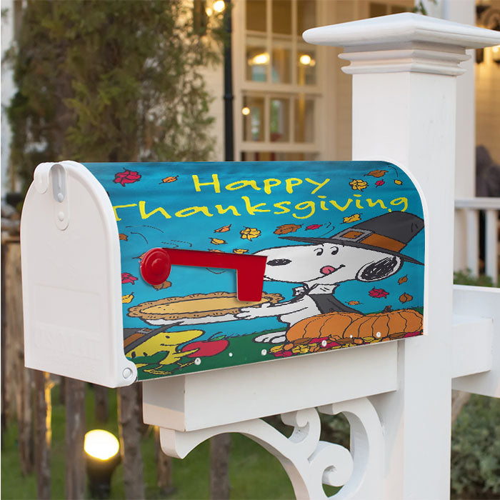 Happy Thanksgiving Snoopy Magnetic Mailbox Cover 18" X 21" Outdoor Decor