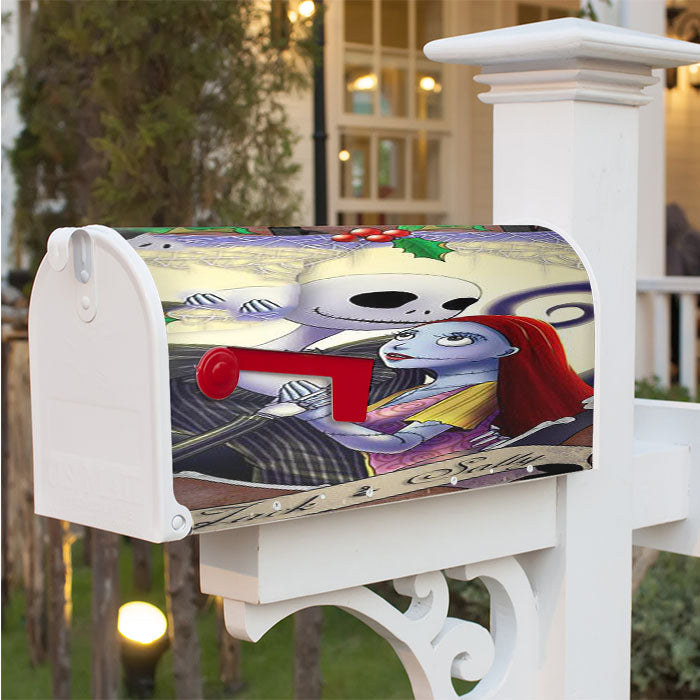 Jack And Sally Nightmare Magnetic Mailbox Cover 18" X 21" Outdoor Decor