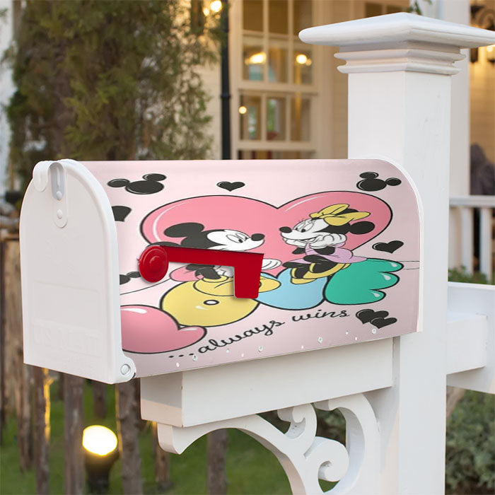 Love Always Wins Mickey & Minnie Magnetic Mailbox Cover 18" X 21" Outdoor Decor