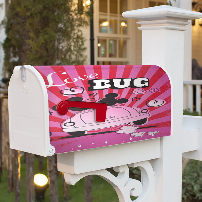 Love Bug Mickey & Minnie Magnetic Mailbox Cover 18" X 21" Outdoor Decor