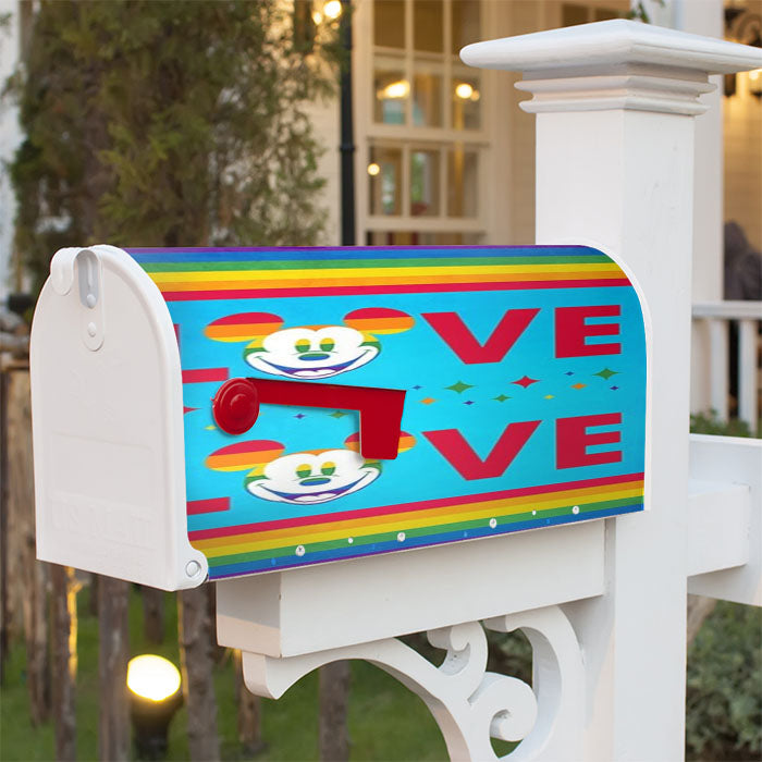 Love Is Love Pride Mickey Magnetic Mailbox Cover 18" X 21" Outdoor Decor