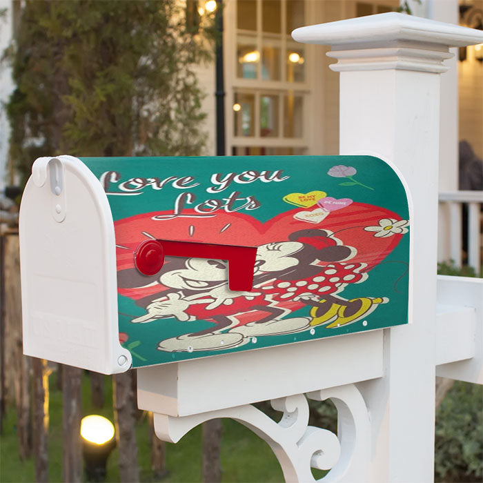 Love You Lots Mickey & Minnie Magnetic Mailbox Cover 18" X 21" Outdoor Decor