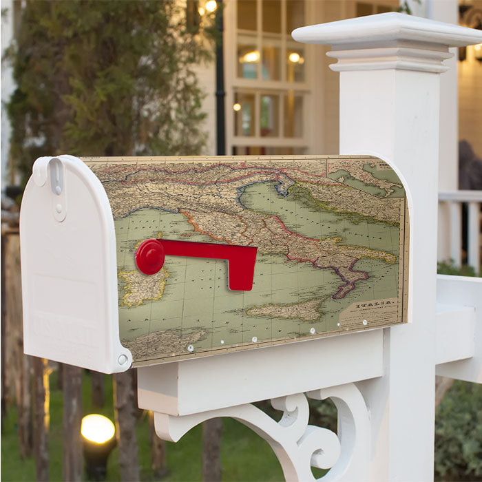 Map Of Italy From 1903 Magnetic Mailbox Cover 18" X 21" Outdoor Decor