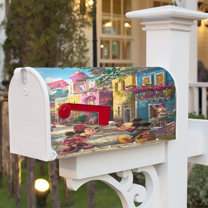 Mickey And Minnie In Mexico Magnetic Mailbox Cover 18" X 21" Outdoor Decor