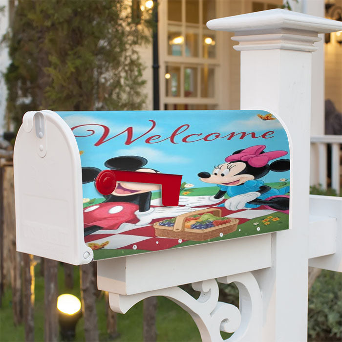 Mickey And Minnie Picnic Magnetic Mailbox Cover 18" X 21" Outdoor Decor