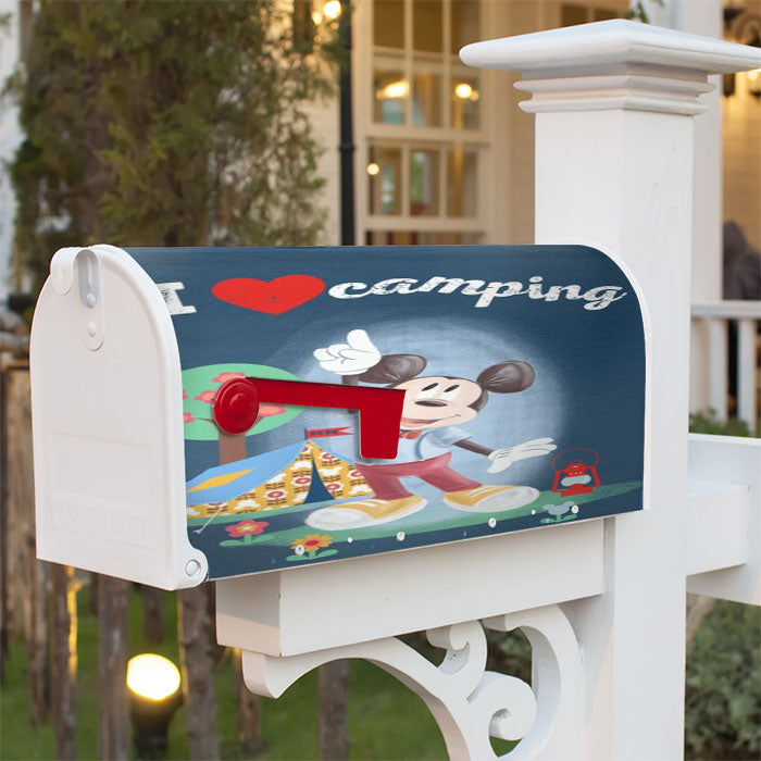 Mickey I Love Camping Magnetic Mailbox Cover 18" X 21" Outdoor Decor