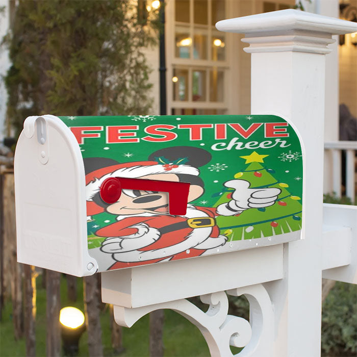 Mickey Mouse Festive Cheer Magnetic Mailbox Cover 18" X 21" Outdoor Decor